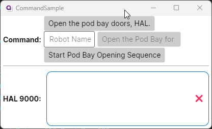 Command Button Sample Commands Example